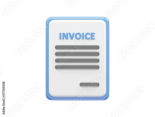 Invoice icon rendering 3d element illustration