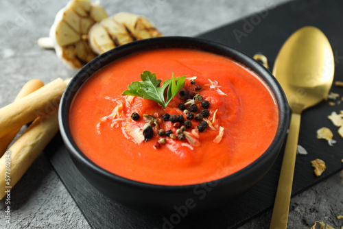 Fotografie Dish made from tomatoes - tasty tomato soup