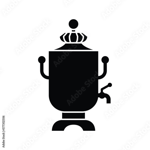 Russian samovar icon design. isolated on white background. vector illustration