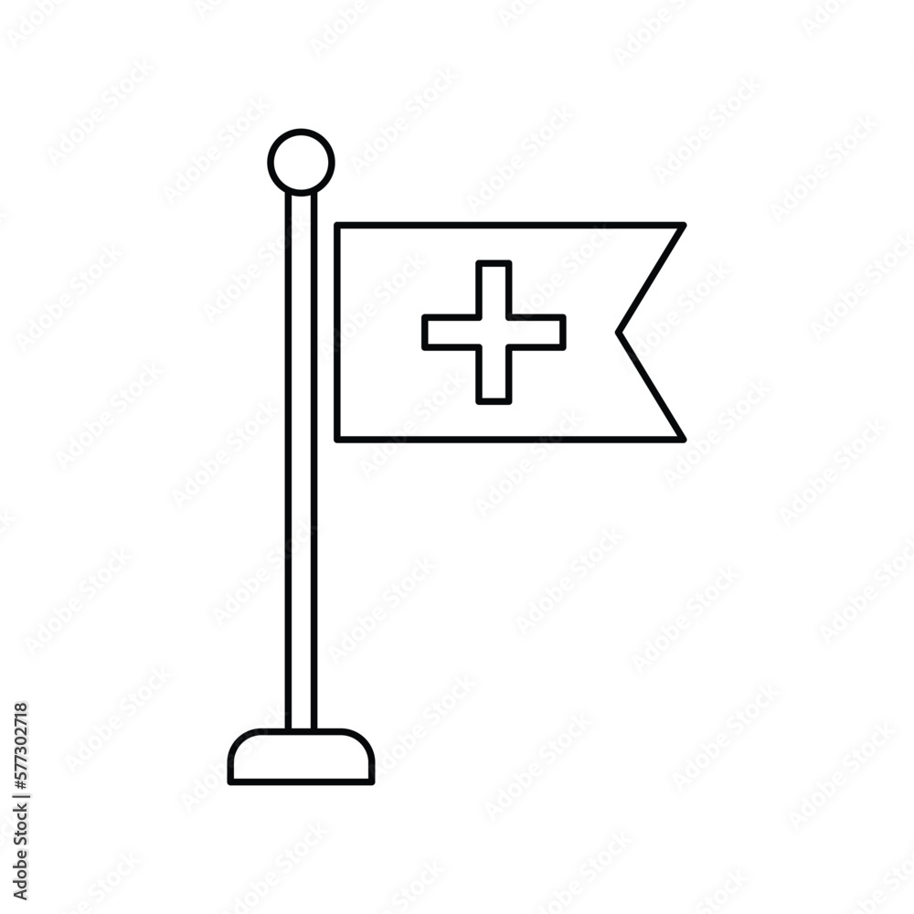 Emergency medical flag icon design. Hospital flag vector. isolated on white background Emergency medical flag icon design. Hospital flag vector. isolated on white background