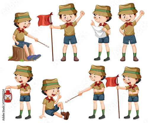 Set of Children Camping