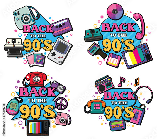 90s retro banner template