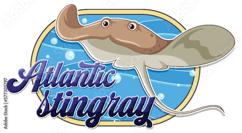 Atlantic stingray logo with carton character