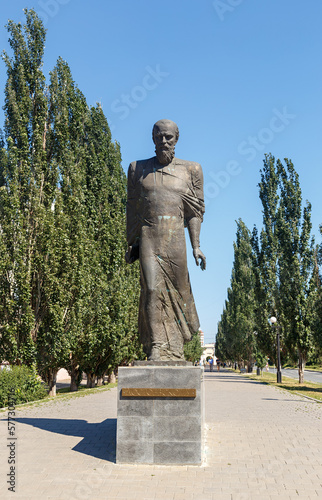 Russia, Omsk. Monument to F. M. Dostoevsky. Monument, sculpture photo