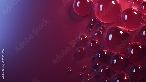 Condensation Drops on Maroon and Blue Background. Macro Wallpaper with Copy-Space.