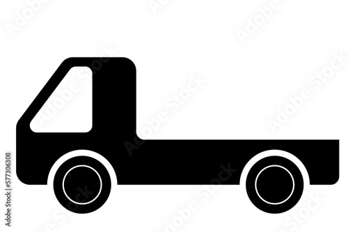Delivery Truck icon, Monochrome vector illustration EPS 10 file. Isolated on white background.