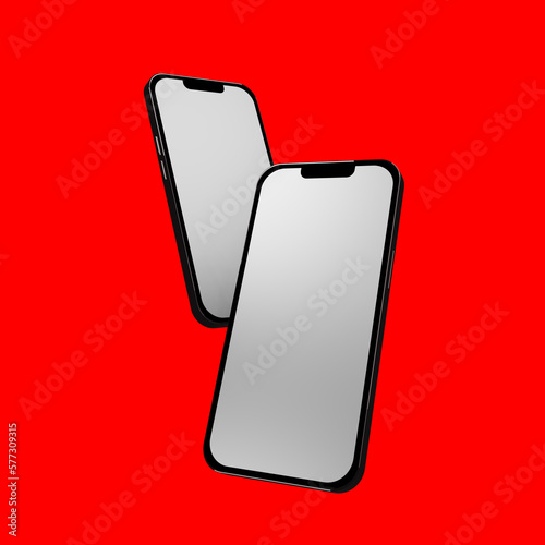 two phone blank screen mockup  (ID: 577309315)