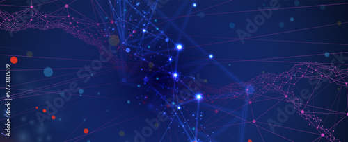 Quantum processing. Deep learning artificial intelligence. Future new technology  for business or science presentation