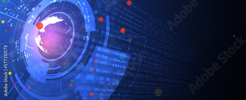 Quantum processing. Deep learning artificial intelligence. Future new technology  for business or science presentation