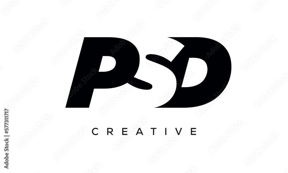 PSD letters negative space logo design. creative typography monogram vector PSD letters negative space logo design. creative typography monogram vector