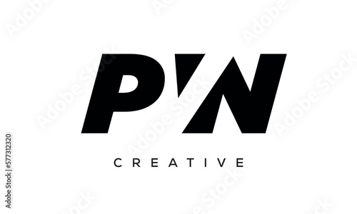 PVN letters negative space logo design. creative typography monogram vector