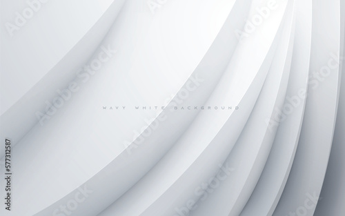 White abstract background. Dynamic shape dimension layers.