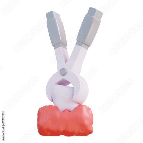 3d illustration of tooth extraction tank tool