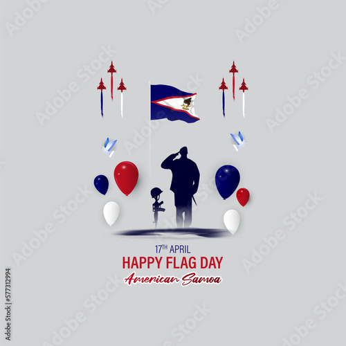 vector illustration Americana Samoa flag day photo