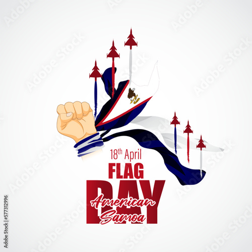 vector illustration Americana Samoa flag day photo