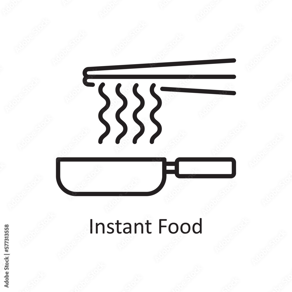Instant Food Vector Outline Icon Design illustration. Grocery Symbol on White background EPS 10 File Instant Food Vector Outline Icon Design illustration. Grocery Symbol on White background EPS 10 File