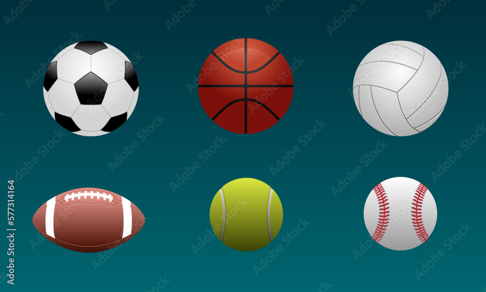 set of sports balls