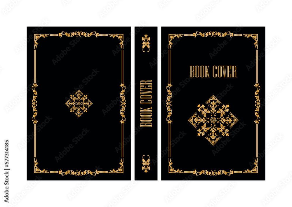 book cover design with retro decorations Stock Vector | Adobe Stock