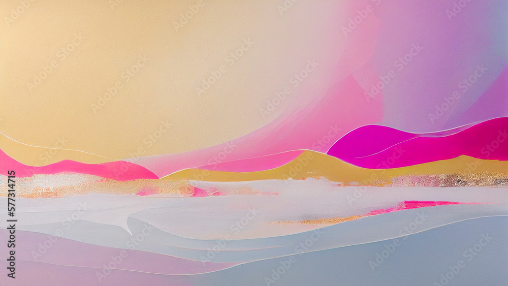 Abstract Multicolor Watercolor Waves Texture Background.