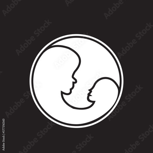 mother and child logo design vector image