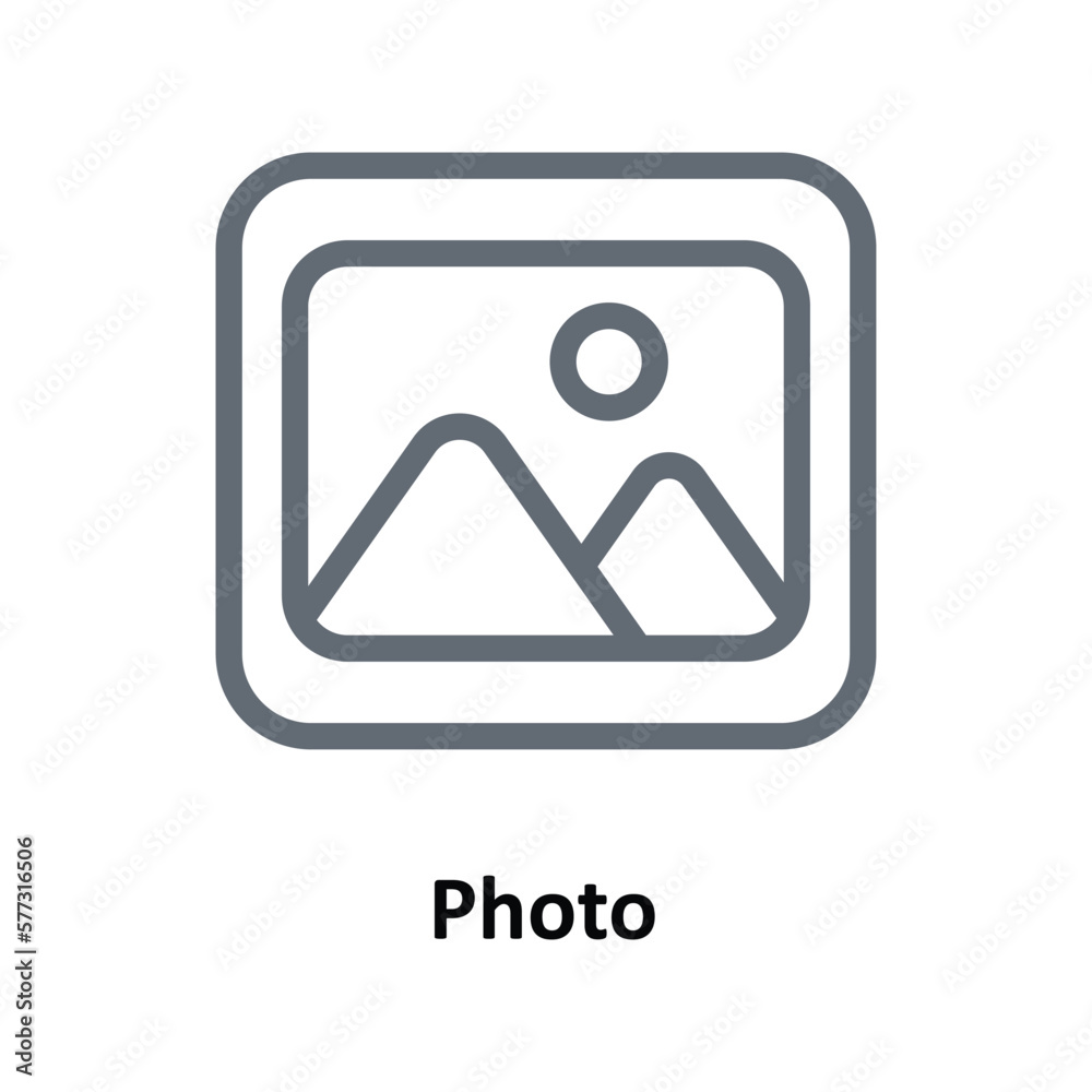 Photo Vector Outline Icons. Simple stock illustration stock Photo Vector Outline Icons. Simple stock illustration stock