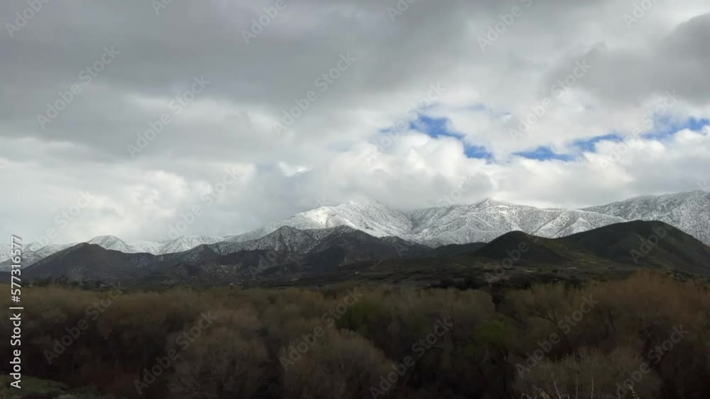 Timelapse of Clouds over Snow-Capped San Gabriel Mountains, Acton, California Timelapse of Clouds over Snow-Capped San Gabriel Mountains, Acton, California