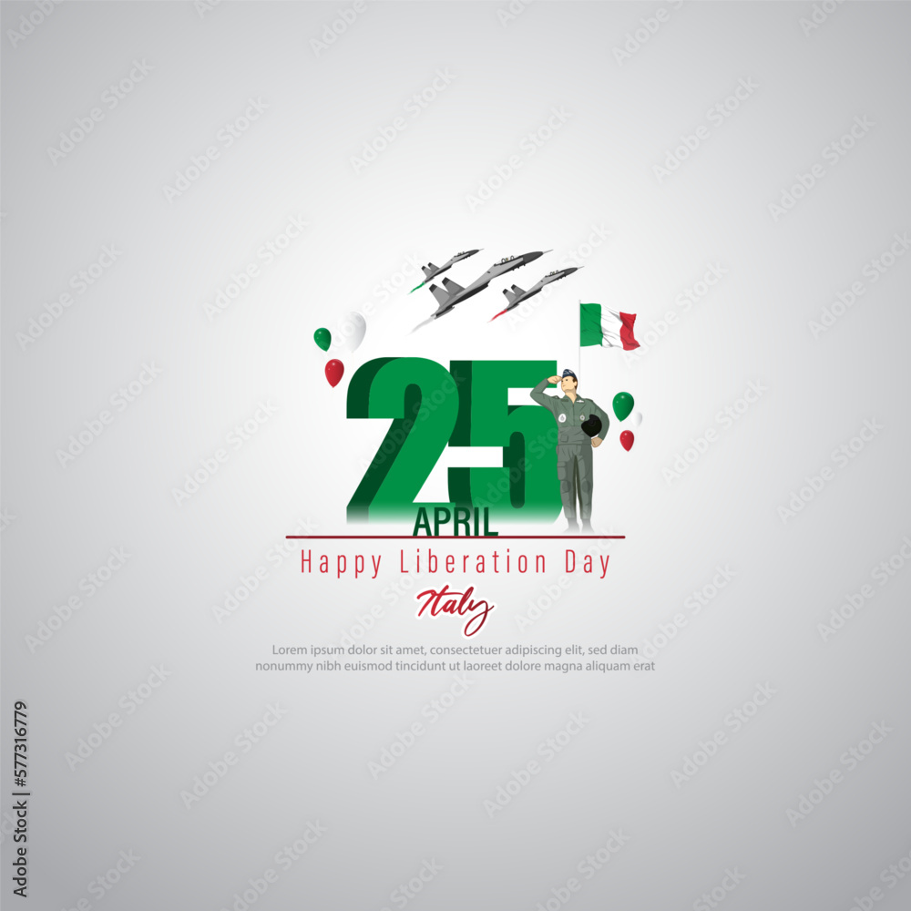 Vector illustration for happy Liberation day Italy