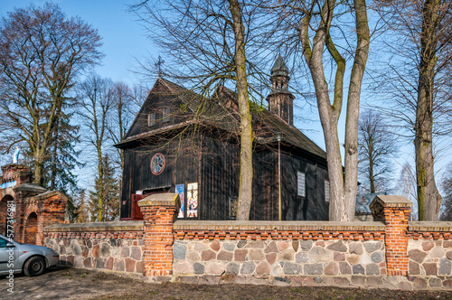 Church of St. Wojciech built in the second half of the XVII century. Niesulkow, Lodz Voivodeship, Poland. photo