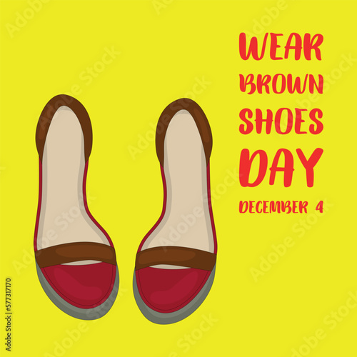 Wear Brown Shoes Day. Design suitable for greeting card poster and banner