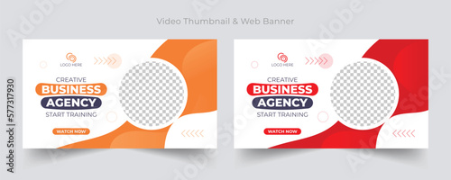 Business web banner template and YouTube thumbnail design template