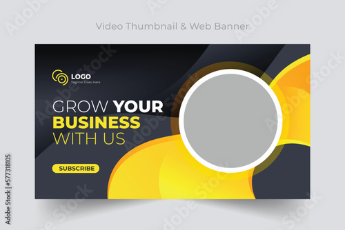 Business promotion YouTube thumbnail design and web banner template, Video thumbnail design.