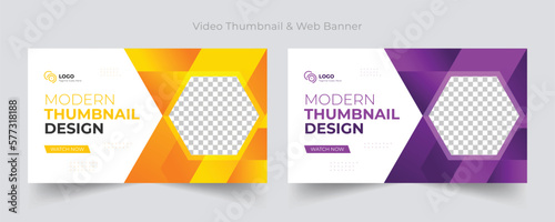 Corporate business YouTube video thumbnail and web banner template design