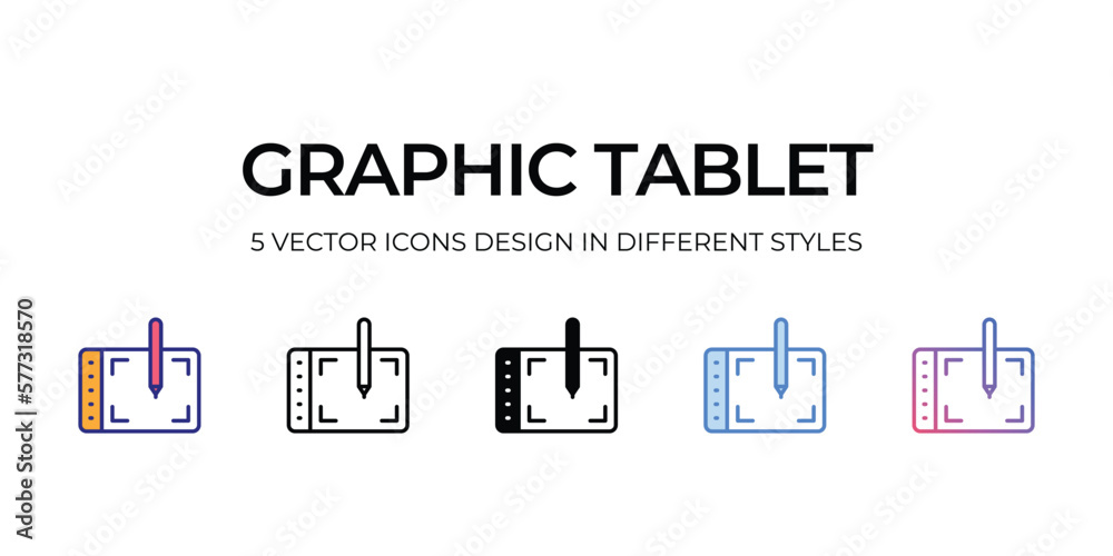 graphic tablet Icon Design in Five style with Editable Stroke. Line, Solid, Flat Line, Duo Tone Color, and Color Gradient Line. Suitable for Web Page, Mobile App, UI, UX and GUI design. graphic tablet Icon Design in Five style with Editable Stroke. Line, Solid, Flat Line, Duo Tone Color, and Color Gradient Line. Suitable for Web Page, Mobile App, UI, UX and GUI design.