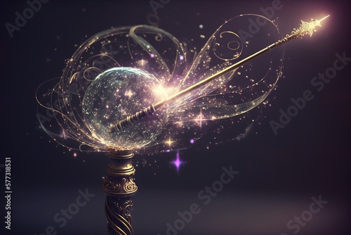 Magical wand illustration, generative a