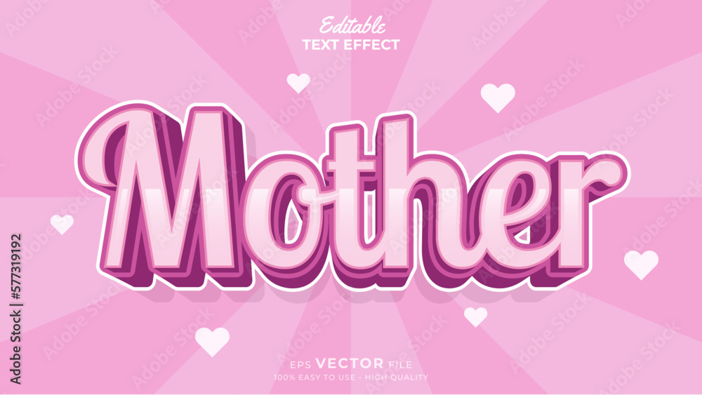 Editable text effect Happy Mother's Day template style premium vector Editable text effect Happy Mother's Day template style premium vector