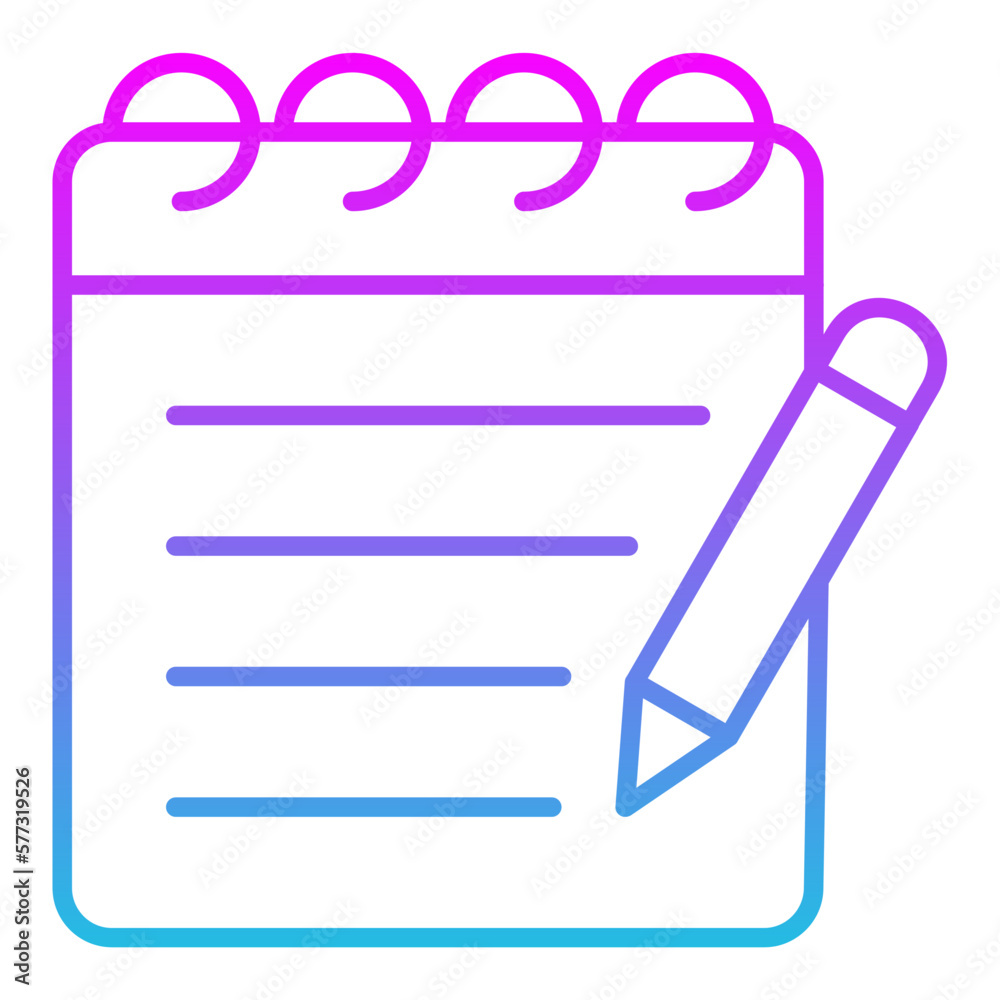 Notepad Line Gradient Icon Notepad Line Gradient Icon