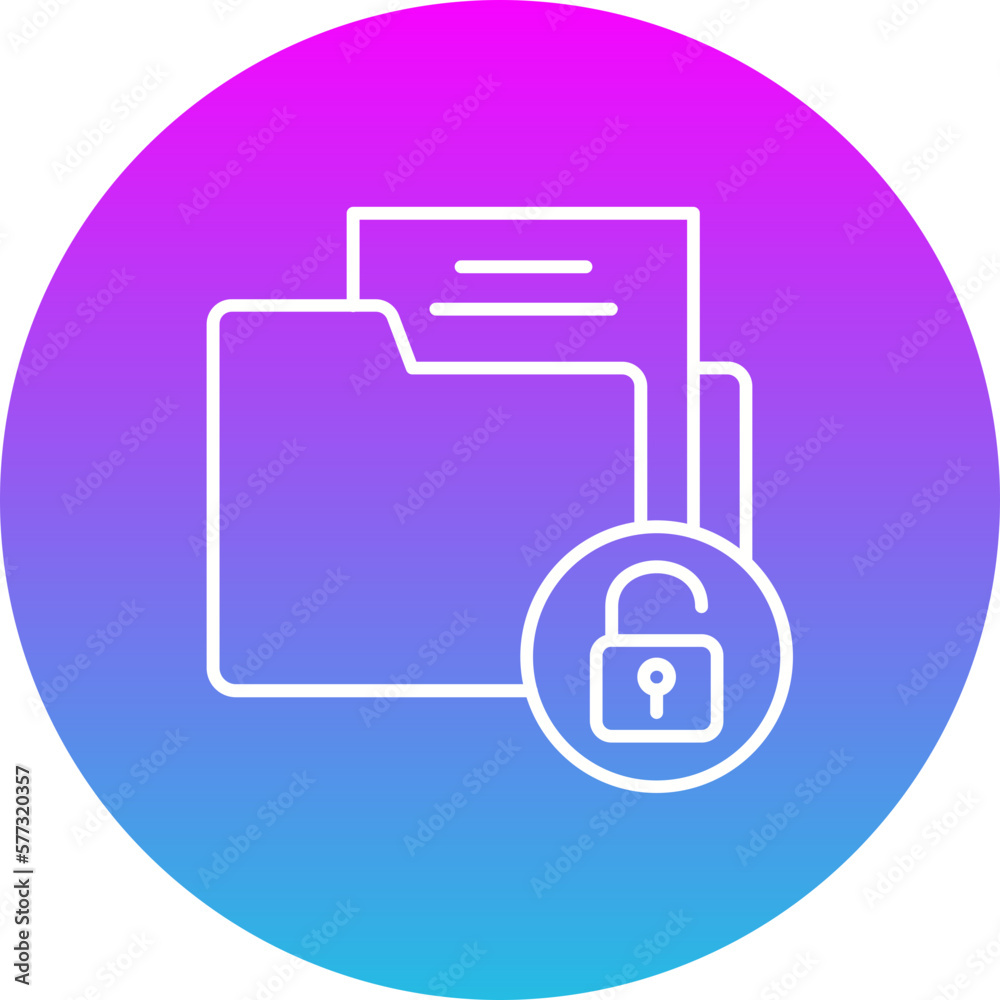 Unlocked Gradient Circle Line Inverted Icon Unlocked Gradient Circle Line Inverted Icon