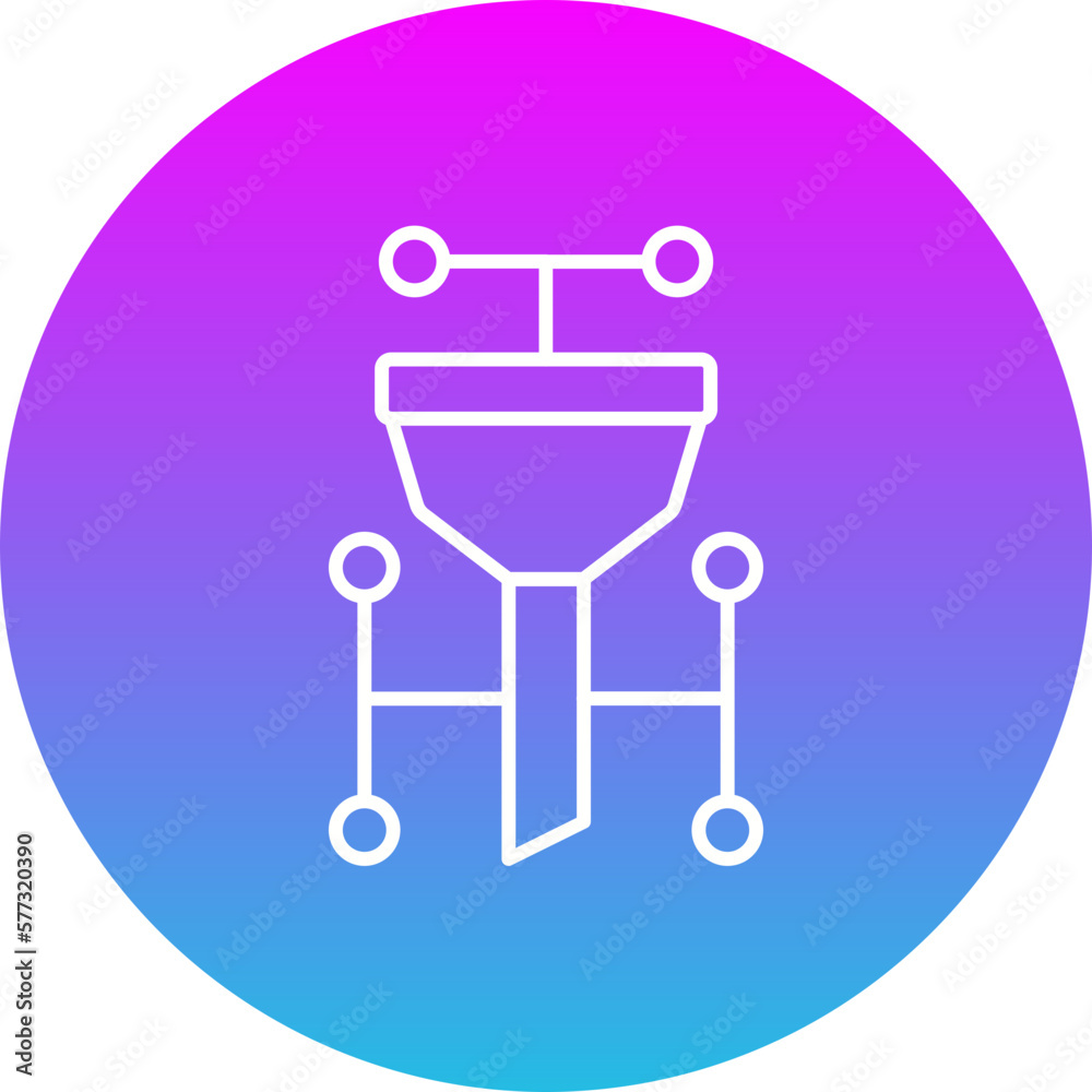 Funnel Gradient Circle Line Inverted Icon Funnel Gradient Circle Line Inverted Icon