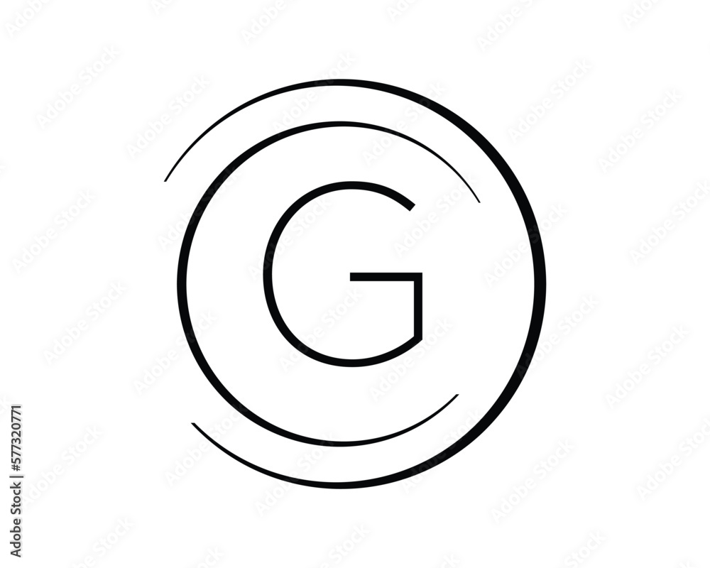 G letter vector with circle creative design template elements. G letter vector with circle creative design template elements.