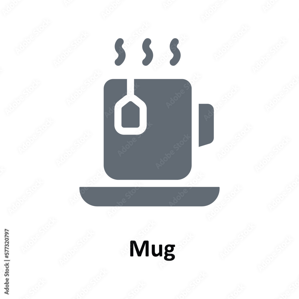 Mug Vector  Solid Icons. Simple stock illustration stock
