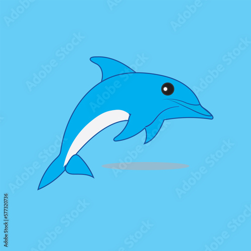 vector cute dolphin cartoon illustration