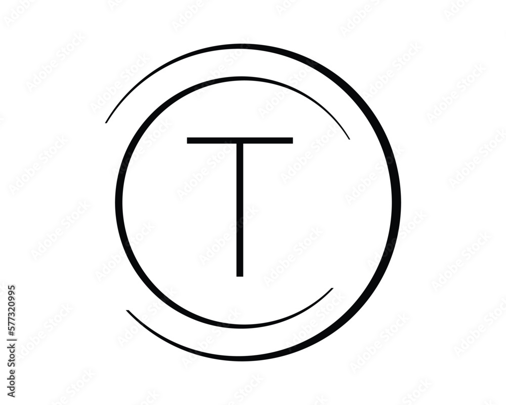 T letter vector with circle creative design template elements. T letter vector with circle creative design template elements.