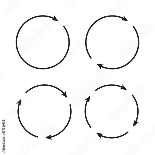 icon Set of black circle vector arrows. Vector icon.