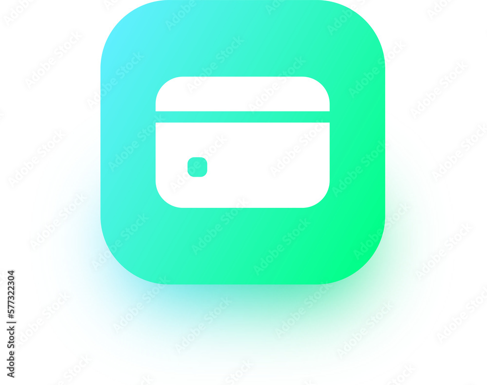 Credit card icon in square gradient colors. Payment card signs illustration. Credit card icon in square gradient colors. Payment card signs illustration.