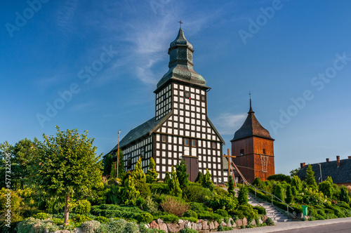 Half-timbered Church of St. Trinity in Wielki Buczek, Greater Poland Voivodeship, Poland 