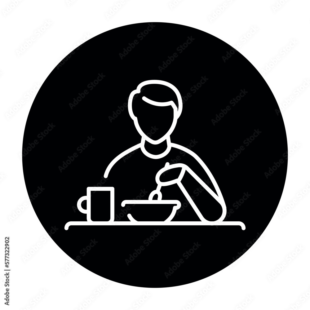 Eat food line icon. Routine. Eat food line icon. Routine.