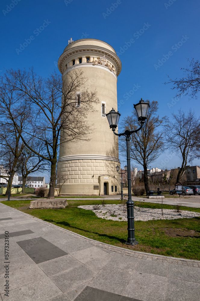Water tower in Piotrkow Trybunalski, Lodz Voivodeship, Poland