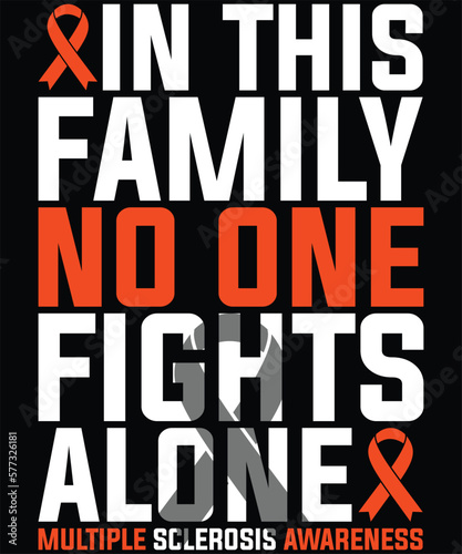  MS Multiple Sclerosis Awareness Orange Ribbon T-Shirt design.
