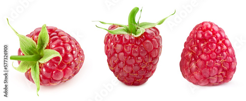 Raspberry isolated. Raspberry on white. Raspberry with clipping path. Full depth of field