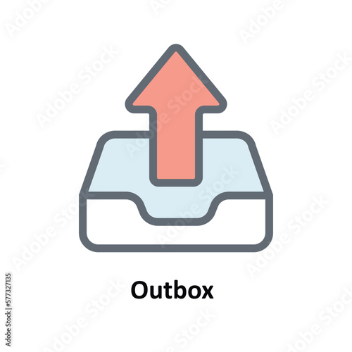 Outbox  Vector Fill Outline Icons. Simple stock illustration stock